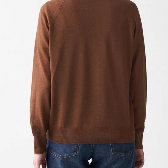 MUJI wide cardigan, Organic Cotton wool, Brick brown red, NWT, XS-S oversize - Picture 9 of 9